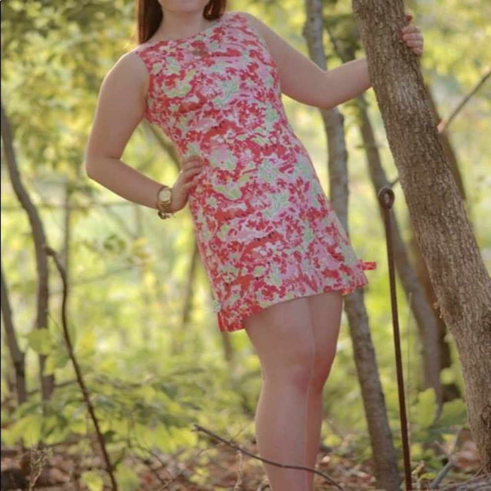 Lilly Pulizter Shift Dress in Pink Tiger